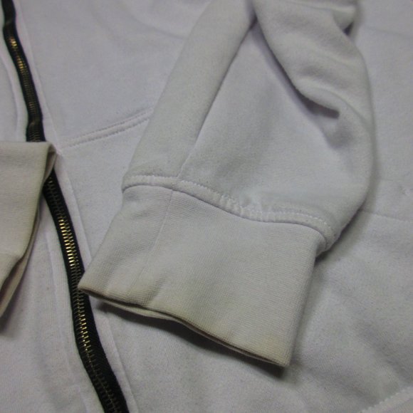Zine White Zip Up Hoodie Mens Size LARGE - Picture 4 of 7